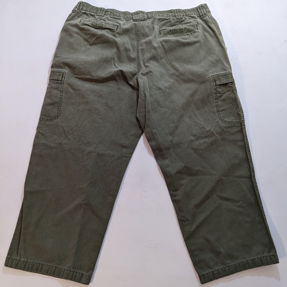 LL Bean Mens Pants 40x30 Green Cotton Comfort Waist Straight Flat Front - Picture 4 of 4